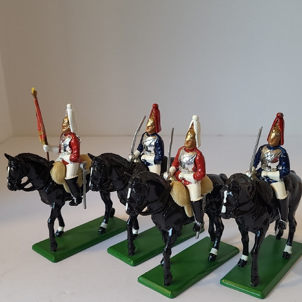 1988 W Britain Pewter Elite Cavalry Action Figure Set Of 4
